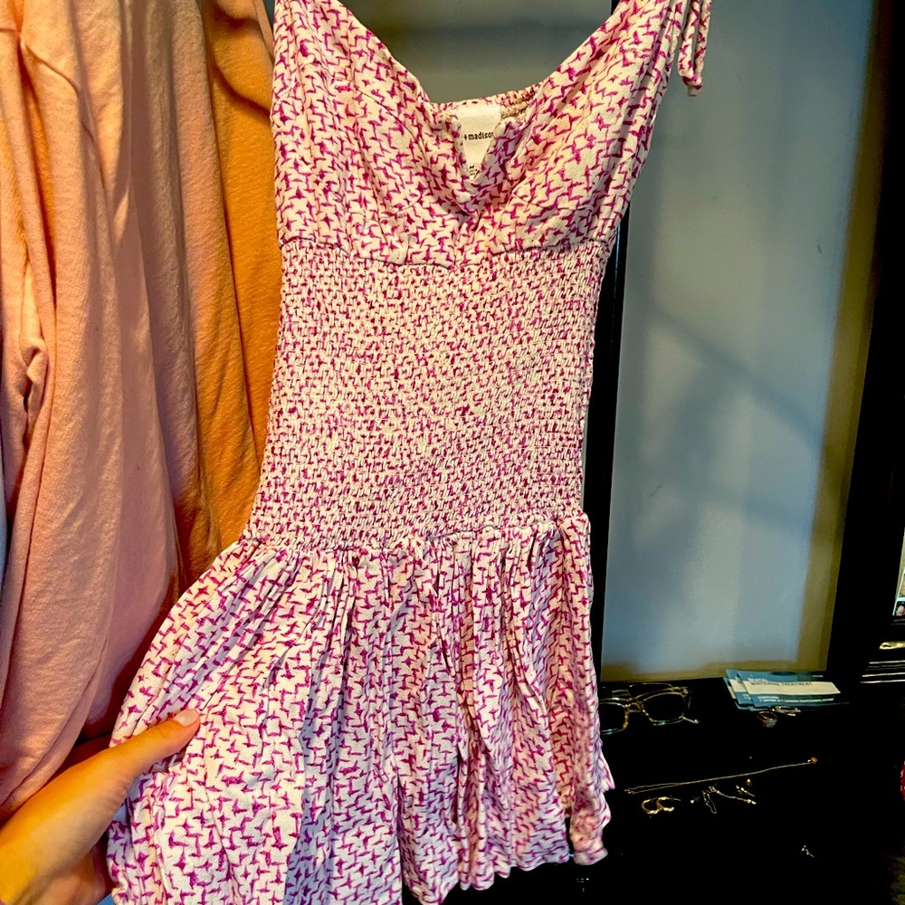 Purple scrunched mini sundress!